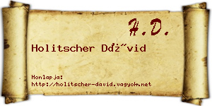 Holitscher Dávid névjegykártya